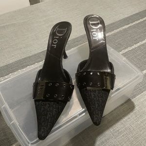 Dior Black Mules.